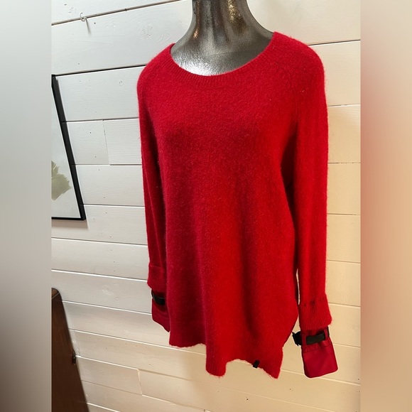 RUDSAK – Red Wool & Mohair Sweater with Leather Details – Size P/ - Picture 9 of 13